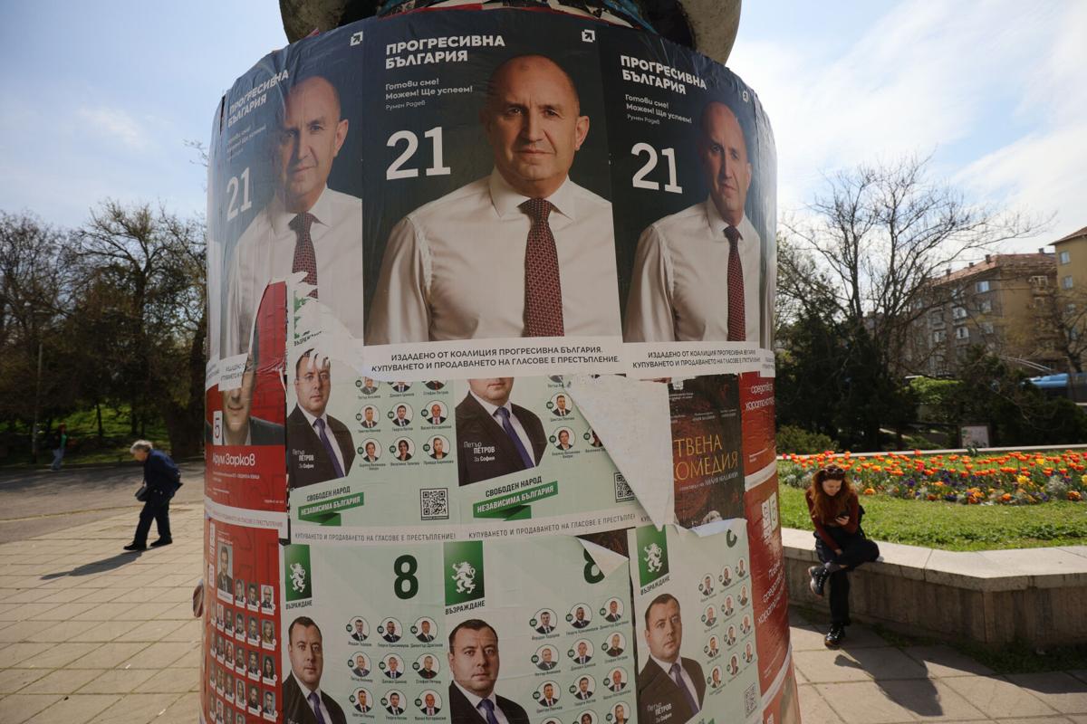 Election posters in Bulgaria reflecting a shifting political landscape