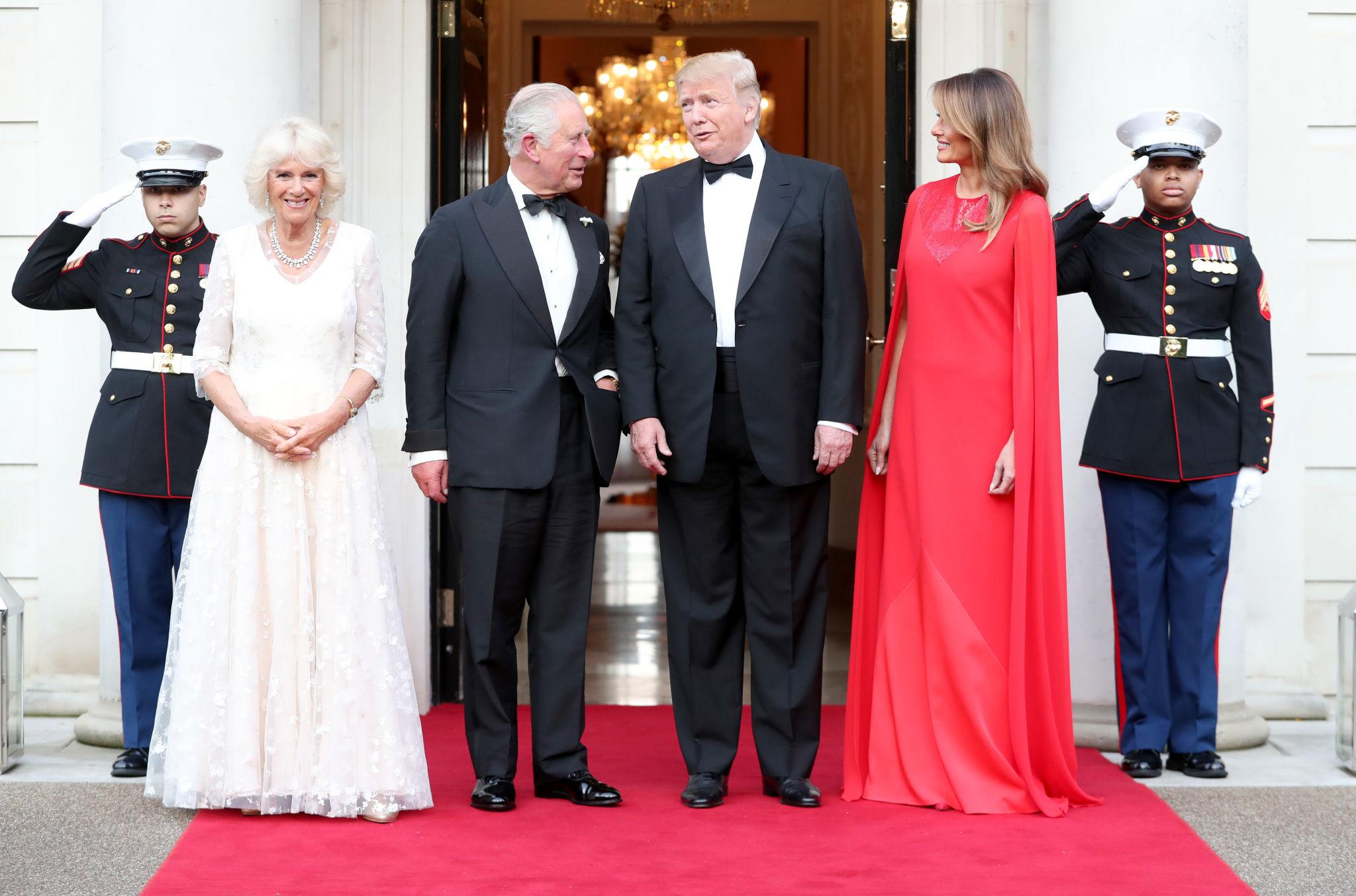 Donald Trump meeting King Charles during a formal UK visit